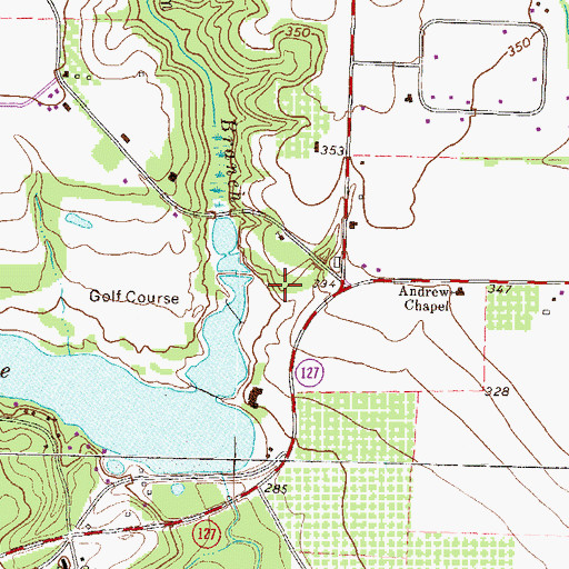 Topographic Map of The Heather on Houston Lake, GA