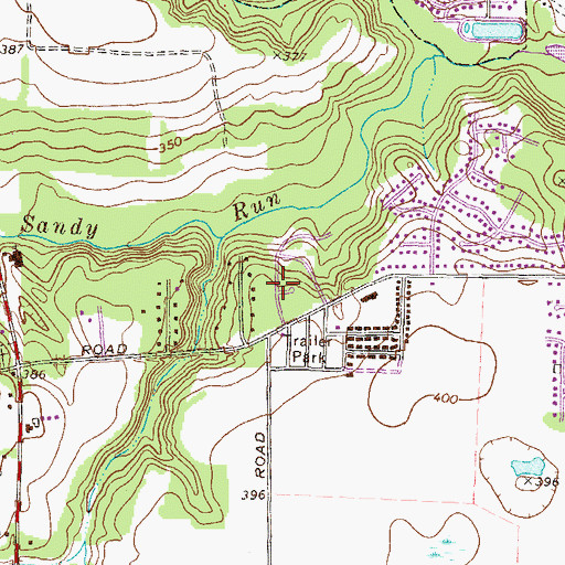 Topographic Map of Turtle Creek, GA