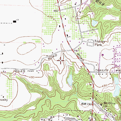 Topographic Map of Wellington Woods, GA