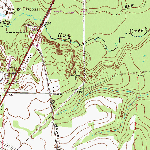 Topographic Map of Woodfield Subdivision, GA