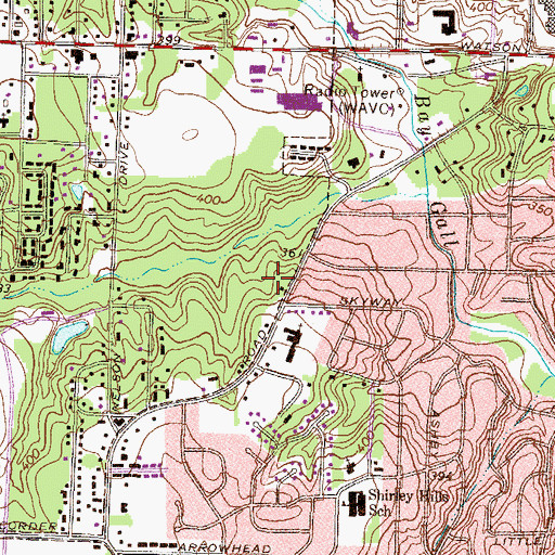 Topographic Map of Wrights Mill, GA