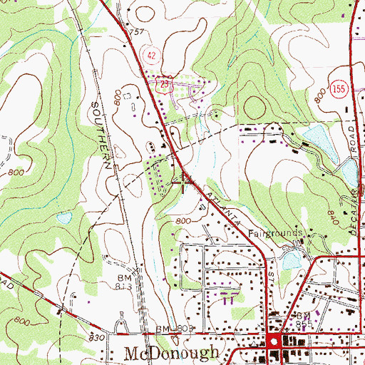 Topographic Map of Alexander Park, GA