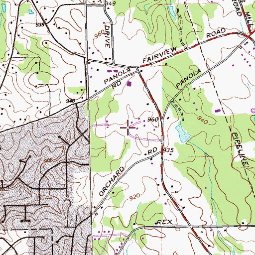Topographic Map of Belmount Farms, GA