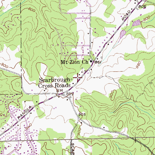 Topographic Map of Bethesda Church, GA