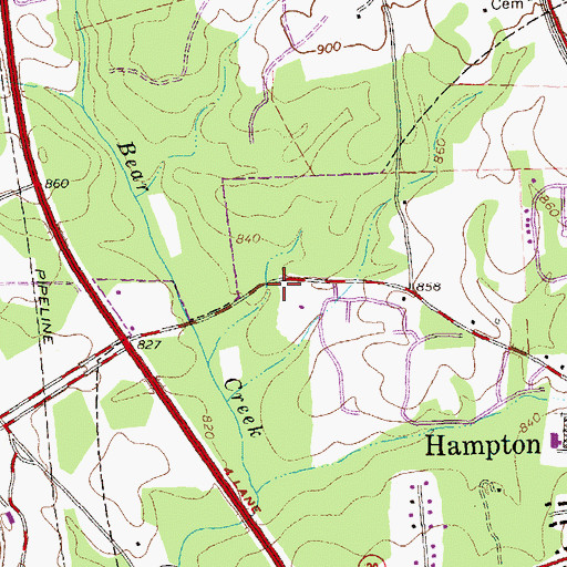 Topographic Map of Calvary Baptist School, GA