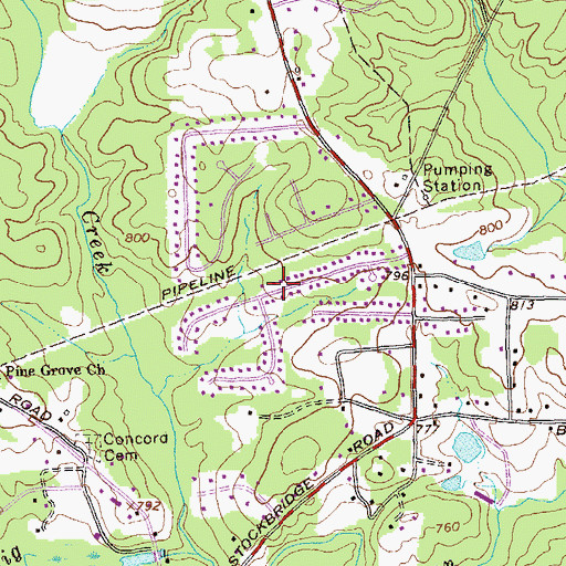 Topographic Map of Carriage Trace, GA