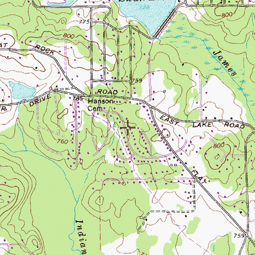 Topographic Map of Chimney Ridge, GA