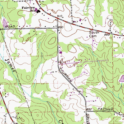 Topographic Map of Colonial Coach Estates, GA