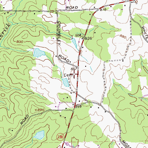 Topographic Map of Cook Cemetery, GA