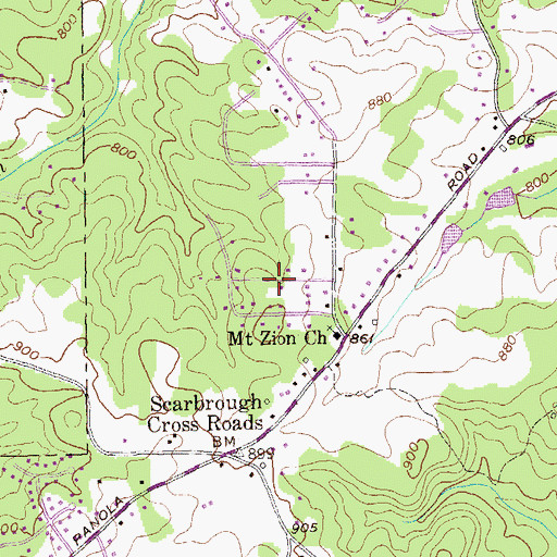 Topographic Map of Del Pines, GA