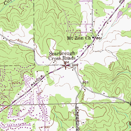 Topographic Map of Ellenwood Church, GA