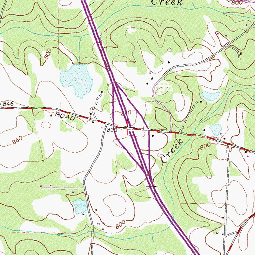 Topographic Map of Exit 71, GA