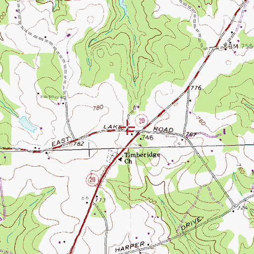 Topographic Map of Fargasons Chapel, GA