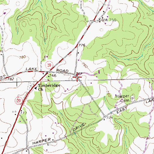 Topographic Map of Ferguson School (historical), GA