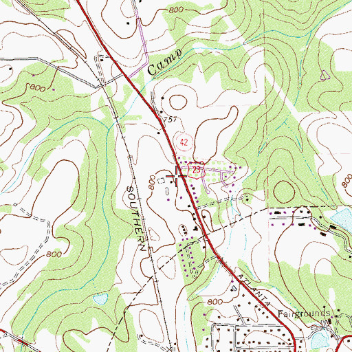Topographic Map of First Assembly of McDonough Church, GA