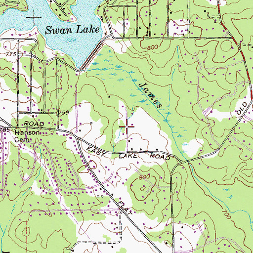 Topographic Map of Flakes Crossing, GA