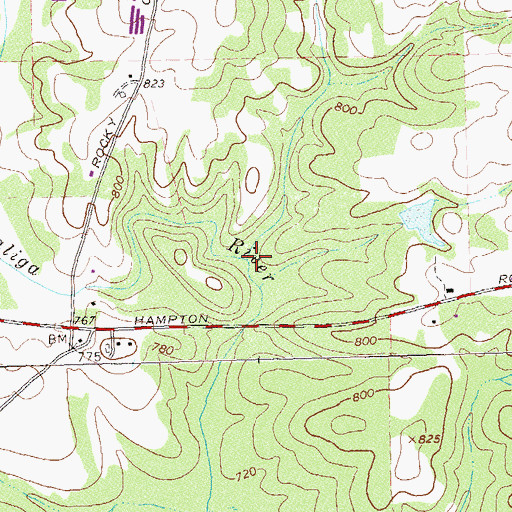Topographic Map of Greer Branch, GA