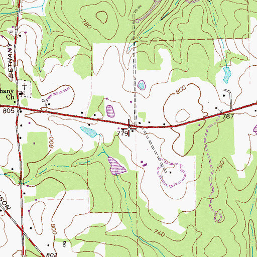 Topographic Map of Harkness Cemetery, GA