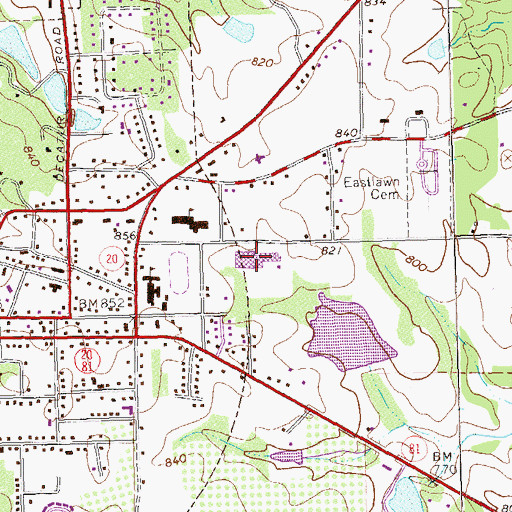 Topographic Map of Henry County Comprehensive High School, GA