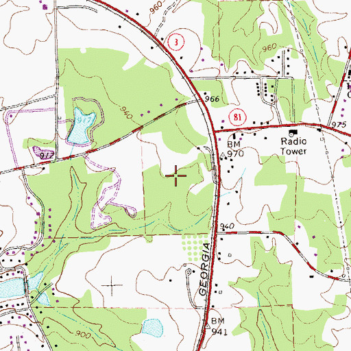 Topographic Map of Henry County Industrial Park, GA