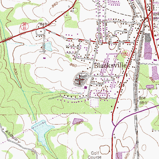 Topographic Map of Henry County Middle School, GA