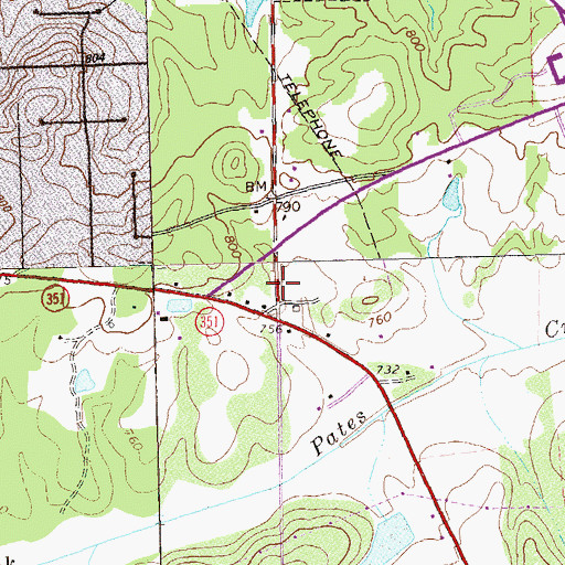 Topographic Map of Hopewell Church (historical), GA