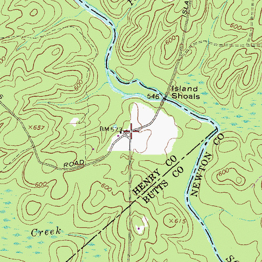 Topographic Map of Island Shoals (historical), GA