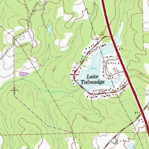 Topographic Map of Lake Talmadge, GA