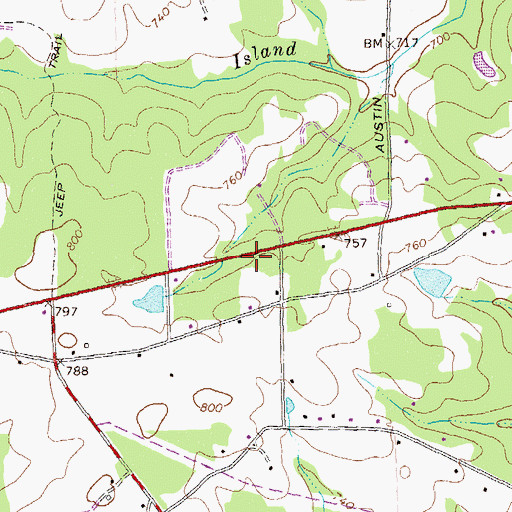 Topographic Map of Landmark Church, GA