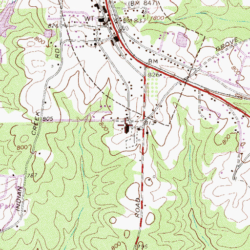 Topographic Map of Locust Grove Elementary School, GA