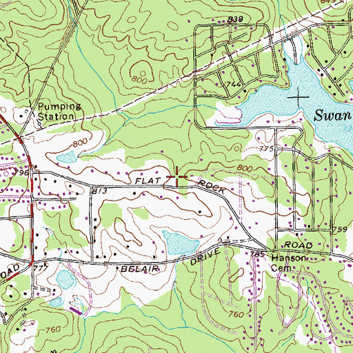 Topographic Map of Morris Grove School (historical), GA