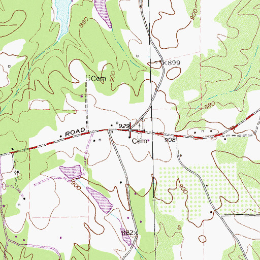 Topographic Map of Mount Carmel Church, GA