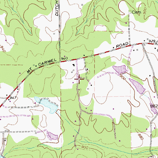 Topographic Map of Mount Carmel Estates, GA