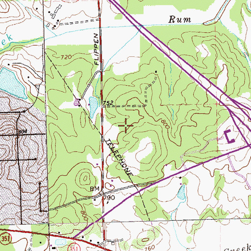 Topographic Map of Oakwood Manor, GA