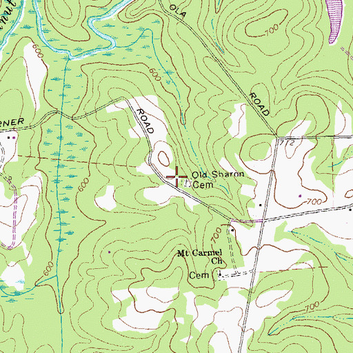 Topographic Map of Old Sharon Church (historical), GA