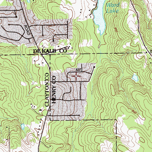 Topographic Map of Palisades Estates, GA
