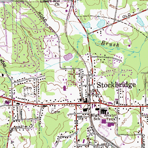 Topographic Map of Parkwood, GA