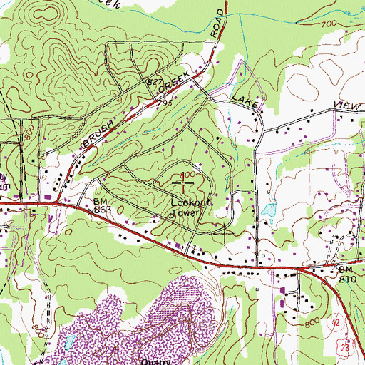 Topographic Map of Pinehurst, GA