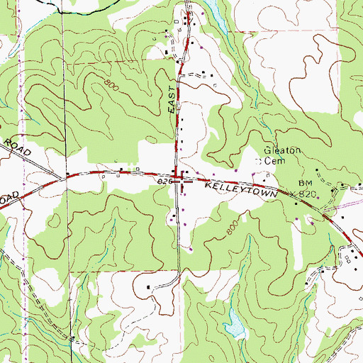 Topographic Map of Pleasant Grove School (historical), GA