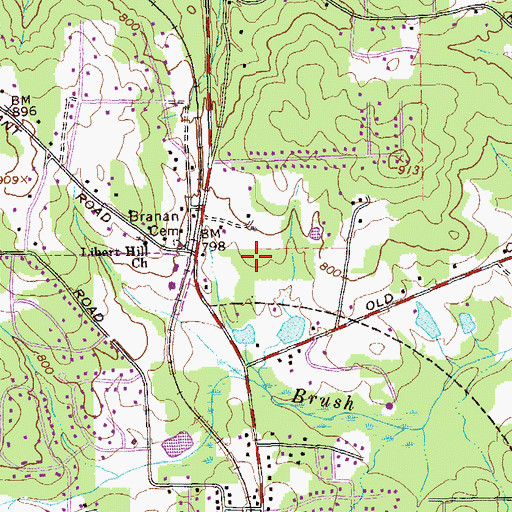 Topographic Map of Ridgecrest, GA