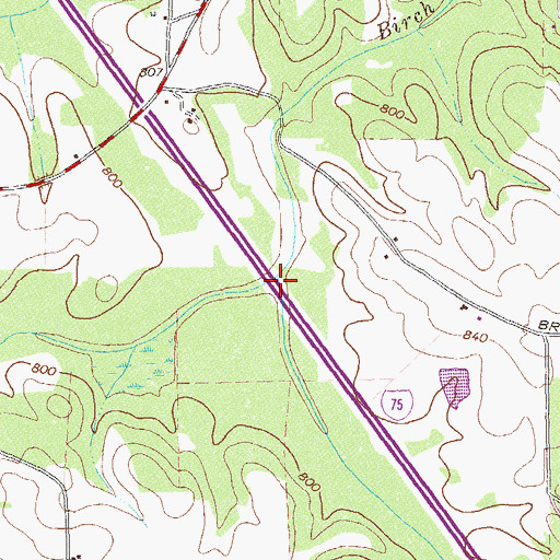 Topographic Map of Rocky Branch, GA