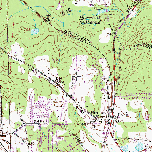 Topographic Map of Springwood Valley, GA