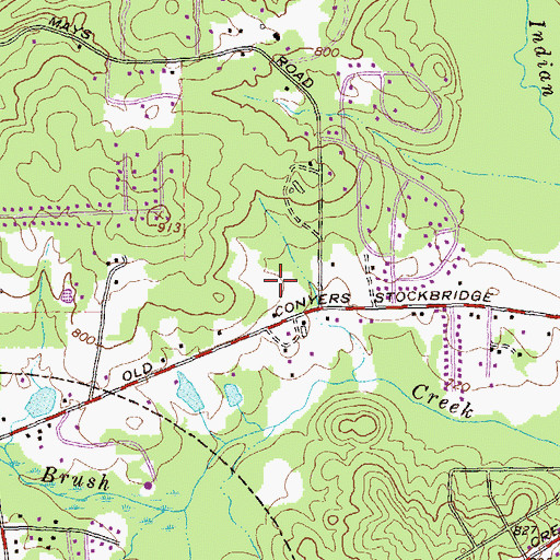 Topographic Map of Stockbridge Middle School, GA