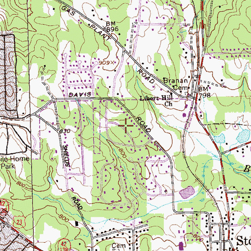 Topographic Map of Stockbridge North, GA