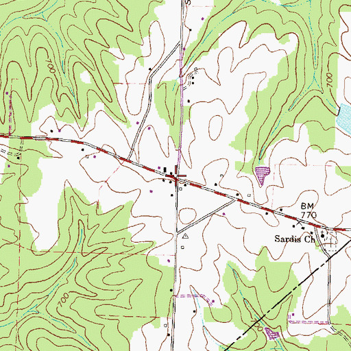 Topographic Map of Union, GA