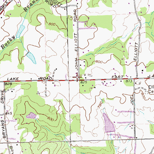 Topographic Map of Union Grove School (historical), GA