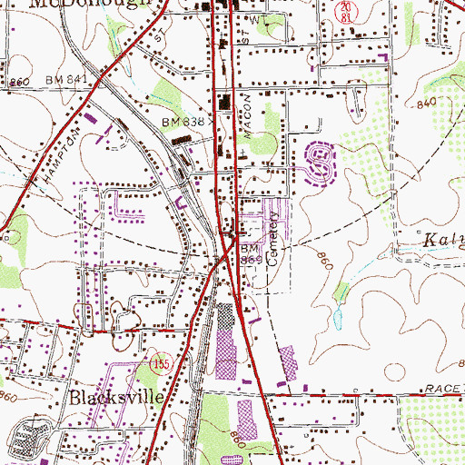 Topographic Map of Wesley Methodist Church, GA