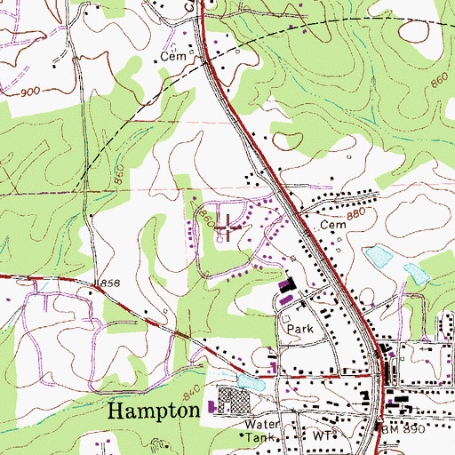 Topographic Map of West Hampton, GA