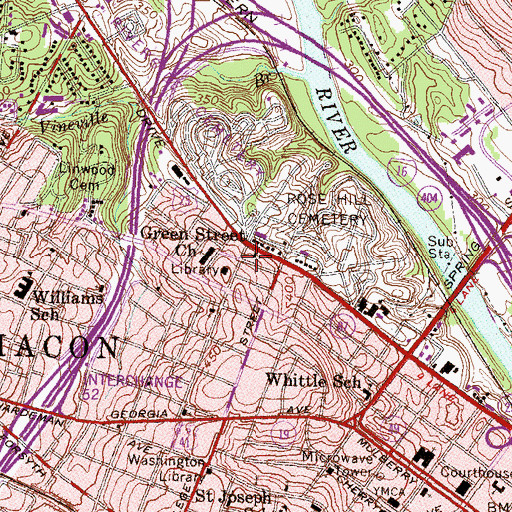 Topographic Map of Aberlina Baptist Church, GA