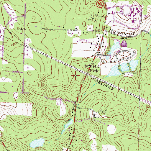 Topographic Map of Angels Acres, GA